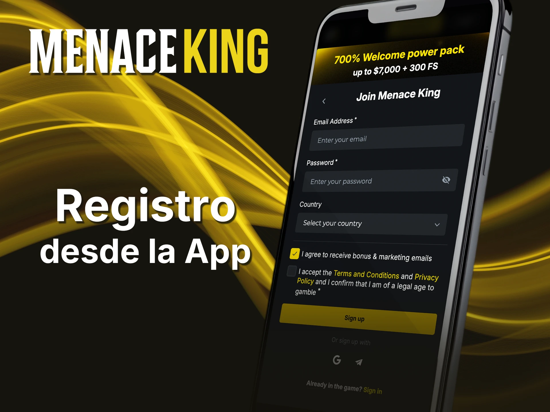 Descubre cómo registrarte en Menace King desde tu teléfono móvil.