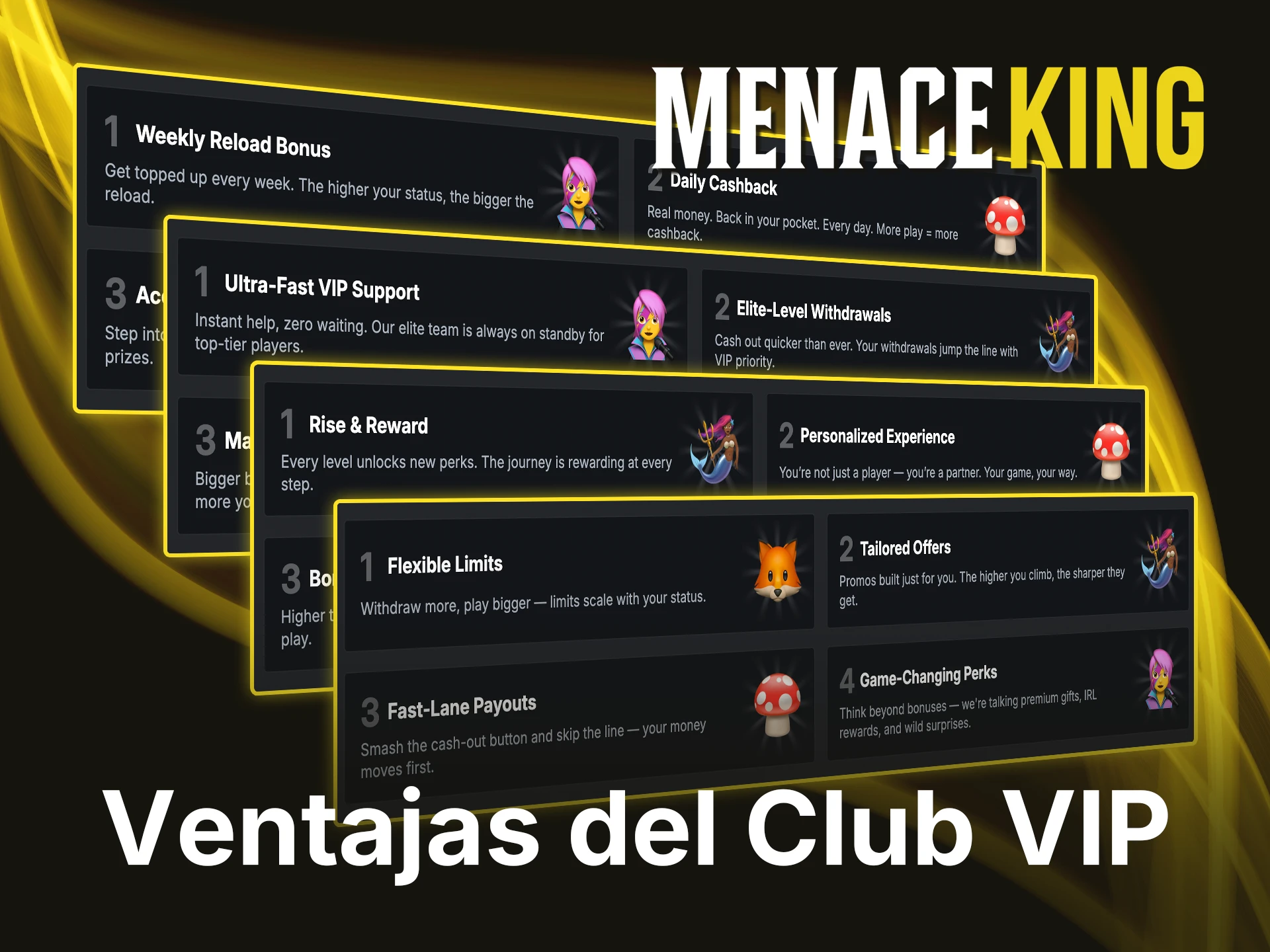 Descubre las ventajas del club VIP de Menace King.