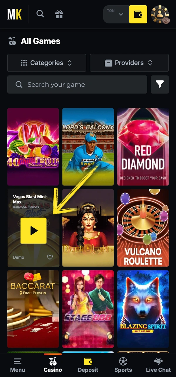 Juegue en el casino Menace King para convertirse en miembro VIP.